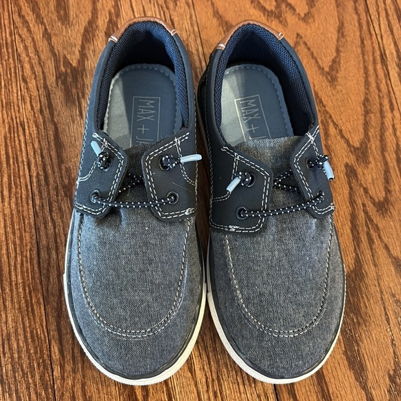 Μax + Jake boys Bradley slip on textile casual shoes denim / faux leather 12M - Picture 9 of 11